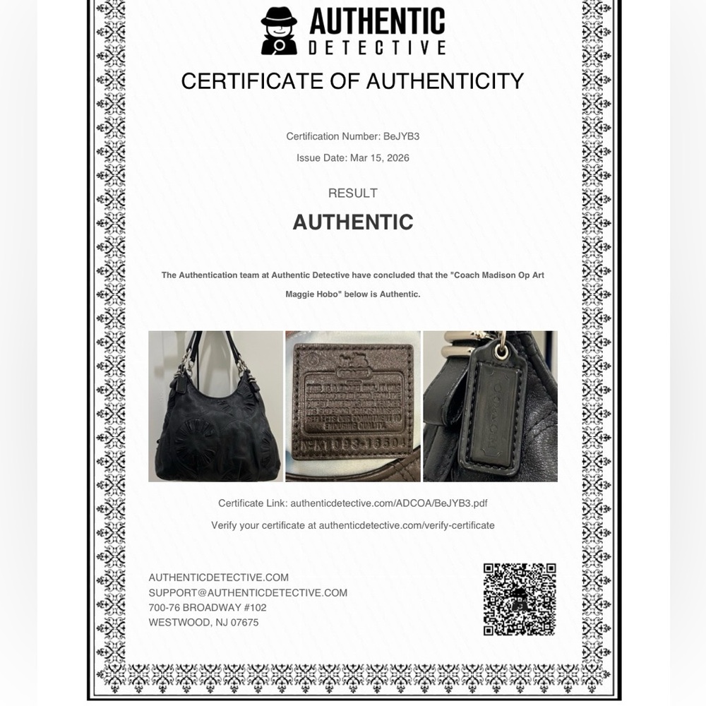 Coach (EUC) Madison Op Art Maggie Embellished Leather Shoulder Bag - Picture 17 of 17